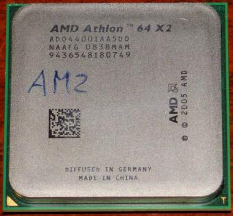 AMD Athlon 64 X2 4400+ 2.3GHz CPU (K8 Brisbane) ADO4400IAA5DO NAAFG 0838MAM, Socket AM2, 65W, Germany/China 2006